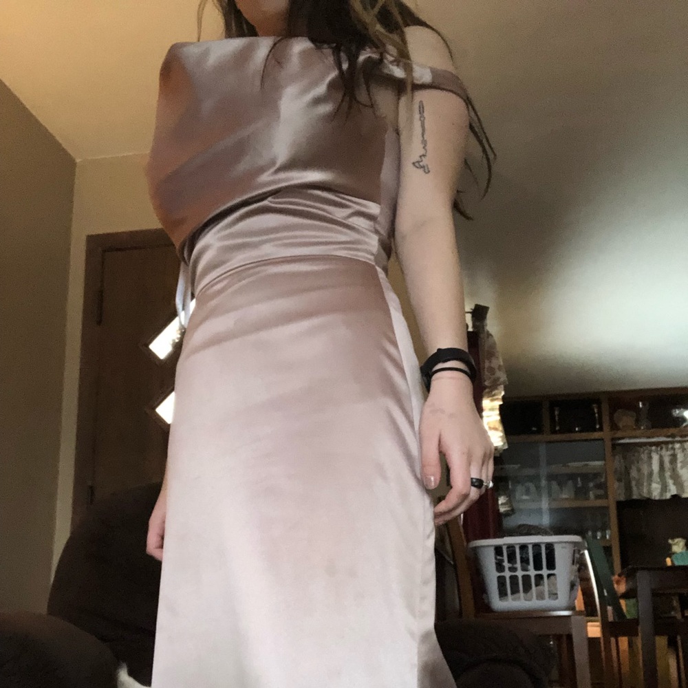 After Six Bridesmaid Prom Dress Gold Long